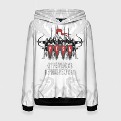 Толстовка-худи женская Русь дружина богатыри, цвет: 3D-черный