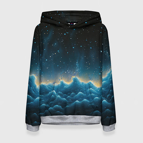 Женская толстовка Облака и черное небо текстура / 3D-Меланж – фото 1