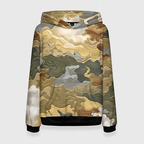 Женская толстовка Золотистый камуфляж / 3D-Черный – фото 1