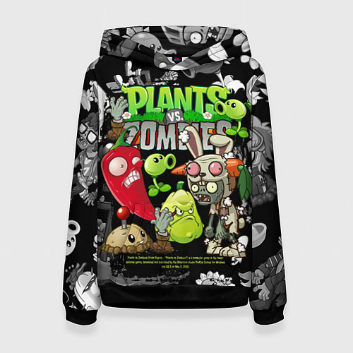 Женская толстовка Растения против зомби персонажи / 3D-Черный – фото 1