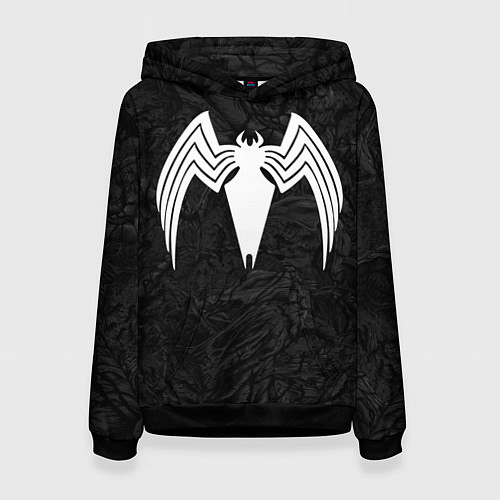 Женская толстовка Знак венома с текстурой симбиота / 3D-Черный – фото 1