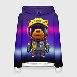 Толстовка-худи женская Baby capybara - cyberpunk, цвет: 3D-белый