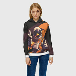 Толстовка-худи женская Птичий астронавт, цвет: 3D-белый — фото 2
