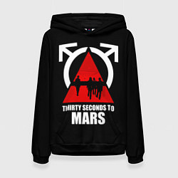 Толстовка-худи женская 30 Seconds to Mars - poster, цвет: 3D-черный