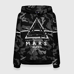 Толстовка-худи женская 30 Seconds to Mars - poster, цвет: 3D-черный
