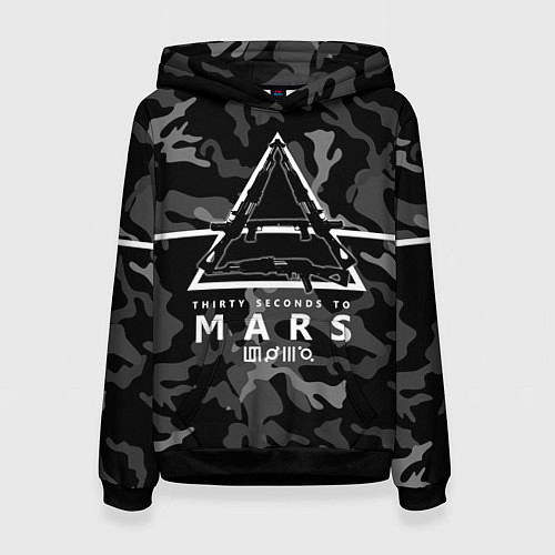 Женская толстовка 30 Seconds to Mars - poster / 3D-Черный – фото 1