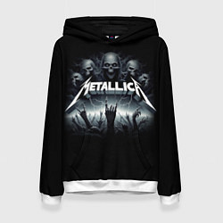 Толстовка-худи женская Metallica thrash metal - gesture, цвет: 3D-белый