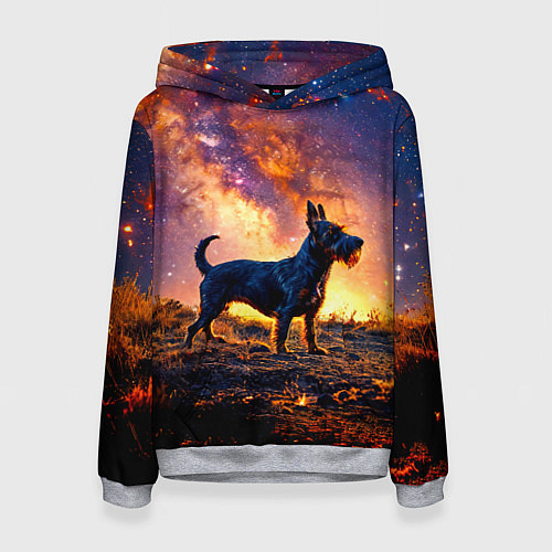 Женская толстовка Скотч-терьер в космосе / 3D-Меланж – фото 1
