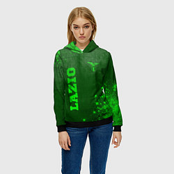 Толстовка-худи женская Lazio - green gradient вертикально, цвет: 3D-черный — фото 2