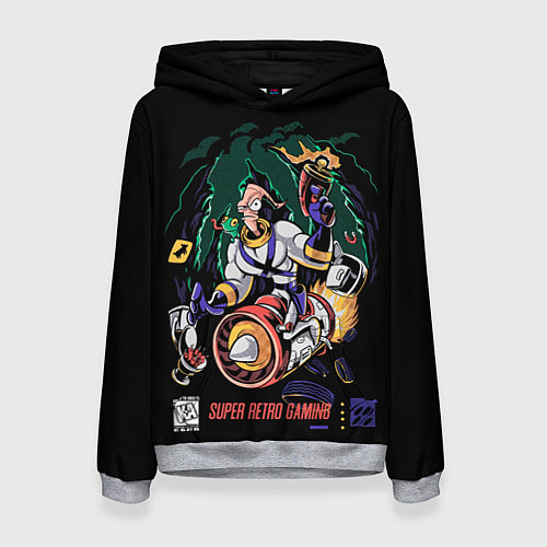 Женская толстовка Earth worm Jim - super retro gaming / 3D-Меланж – фото 1