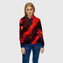 Толстовка-худи женская Срез магматической породы, цвет: 3D-синий — фото 2