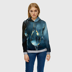 Толстовка-худи женская Люди в каплях, цвет: 3D-меланж — фото 2
