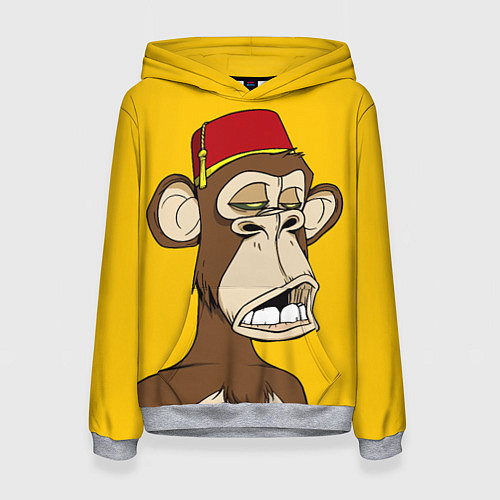 Женская толстовка NFT ape monkey / 3D-Меланж – фото 1