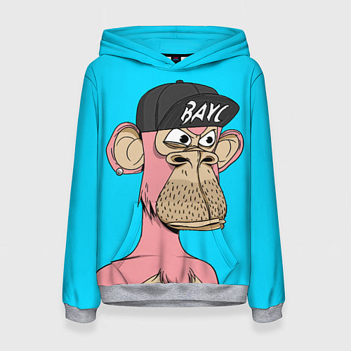 Женская толстовка NFT pink ape / 3D-Меланж – фото 1