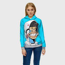 Толстовка-худи женская NFT ape in the hood, цвет: 3D-меланж — фото 2