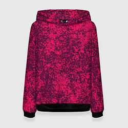 Толстовка-худи женская Насыщенный розовый текстура, цвет: 3D-черный