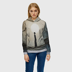 Толстовка-худи женская Минималистичный сюрреализм, цвет: 3D-меланж — фото 2