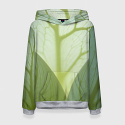 Толстовка-худи женская Макро съемка листа, цвет: 3D-меланж