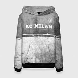 Толстовка-худи женская AC Milan - grey gradient посередине, цвет: 3D-черный