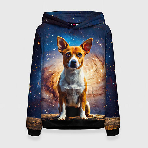 Женская толстовка Басенджи в космосе / 3D-Черный – фото 1
