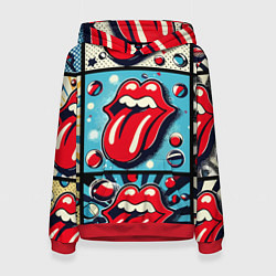 Женская толстовка Rolling Stones logo - pop art