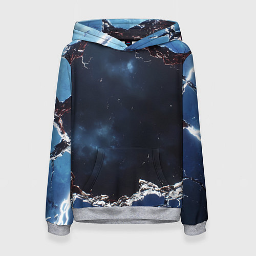 Женская толстовка Объемная дыра в стене текстура / 3D-Меланж – фото 1