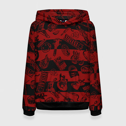 Женская толстовка Свитер Курта нирвана / 3D-Черный – фото 1