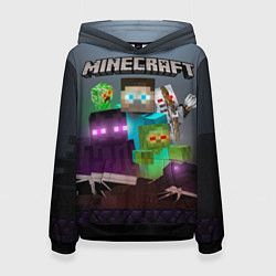 Толстовка-худи женская End and peace - Minecraft, цвет: 3D-черный