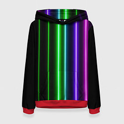 Толстовка-худи женская Neon lines, цвет: 3D-красный