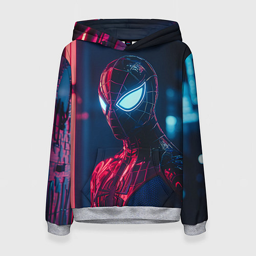 Женская толстовка Человек-паук с неоновыми глазами / 3D-Меланж – фото 1