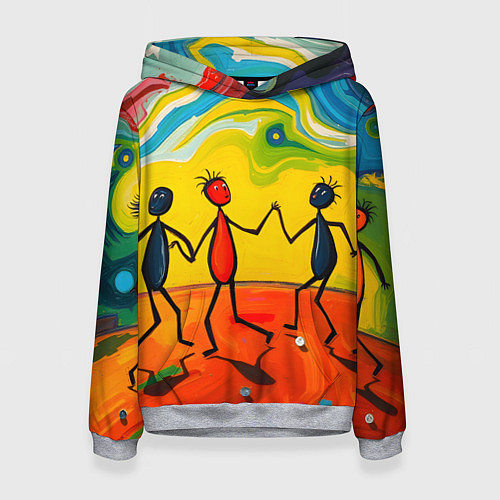 Женская толстовка Дружба человечков / 3D-Меланж – фото 1