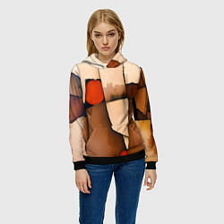 Толстовка-худи женская Фрагментированная композиция, цвет: 3D-черный — фото 2