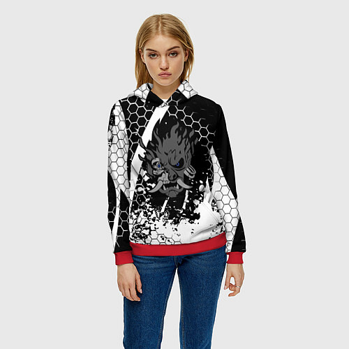 Женская толстовка Samurai соты краски / 3D-Красный – фото 3