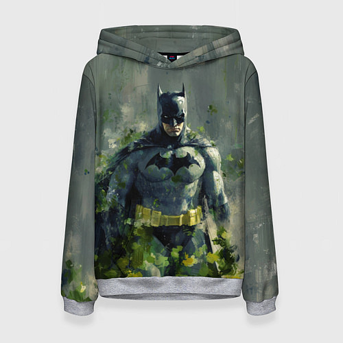 Женская толстовка Бэтмен зеленые краски / 3D-Меланж – фото 1