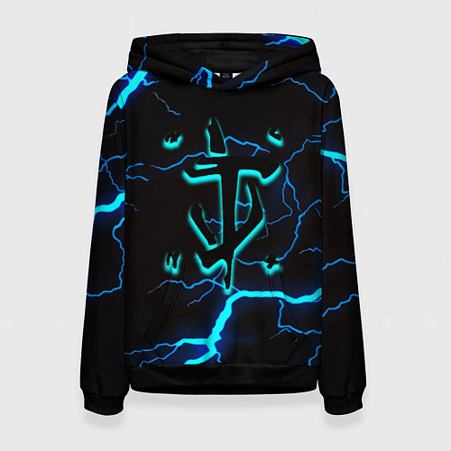 Женская толстовка Doom молнии неоновые / 3D-Черный – фото 1