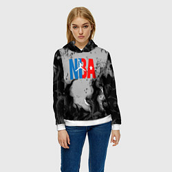 Толстовка-худи женская NASA неоновый огонь, цвет: 3D-белый — фото 2