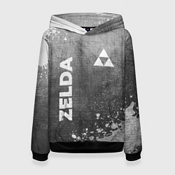 Толстовка-худи женская Zelda - grey gradient вертикально, цвет: 3D-черный