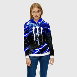 Толстовка-худи женская Monster storm energy, цвет: 3D-белый — фото 2