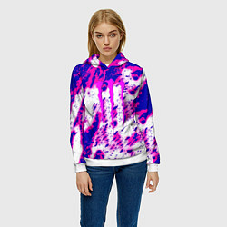 Толстовка-худи женская Monster energy краски гранж, цвет: 3D-белый — фото 2