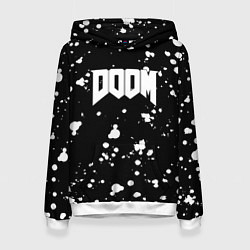 Толстовка-худи женская Doom белые краски всплеск, цвет: 3D-белый