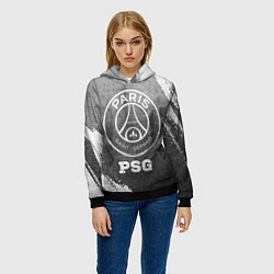 Толстовка-худи женская PSG - grey gradient, цвет: 3D-черный — фото 2