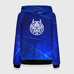 Толстовка-худи женская Disturbed blue poly, цвет: 3D-черный