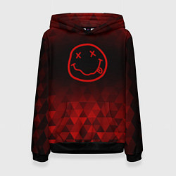 Толстовка-худи женская Nirvana red poly, цвет: 3D-черный