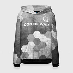 Толстовка-худи женская God of War - grey gradient посередине, цвет: 3D-черный