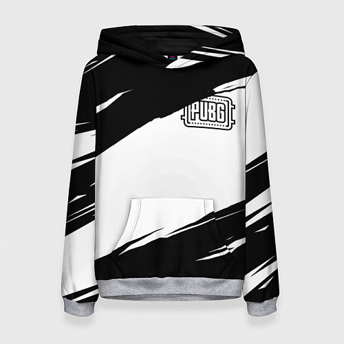 Женская толстовка PUBG черно белые краски / 3D-Меланж – фото 1
