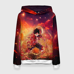 Толстовка-худи женская Fire Luffy - One Piece, цвет: 3D-белый