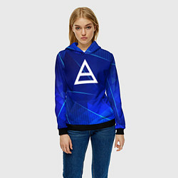 Толстовка-худи женская Thirty Seconds to Mars blue poly, цвет: 3D-черный — фото 2