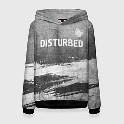 Толстовка-худи женская Disturbed - grey gradient посередине, цвет: 3D-черный