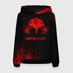 Толстовка-худи женская Король и Шут - red gradient, цвет: 3D-черный