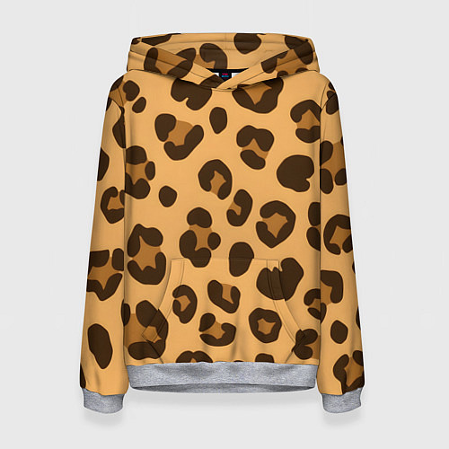 Женская толстовка Коричневые пятна леопарда / 3D-Меланж – фото 1